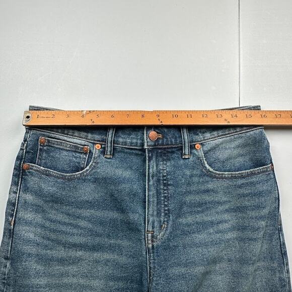Madewell Jeans Womens 28 Blue Rail Straight Kaihara Denim Cuff Stretch Pockets - Picture 10 of 14